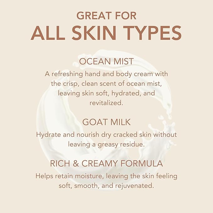 Dionis Goat Milk Hand & Body Cream Ocean Mist 3.3oz (Pack of 1)
