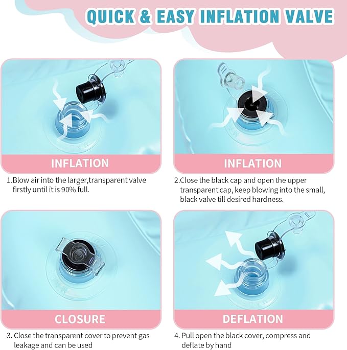 Inflatable Shampoo Basin for Kids - Hair Washing Basin for Children,Teens,Toddler With Neck Support, Portable Shampoo Bowl for use In Bed,on Bathtub,On Floor,or Sink,Tear-Free Rins