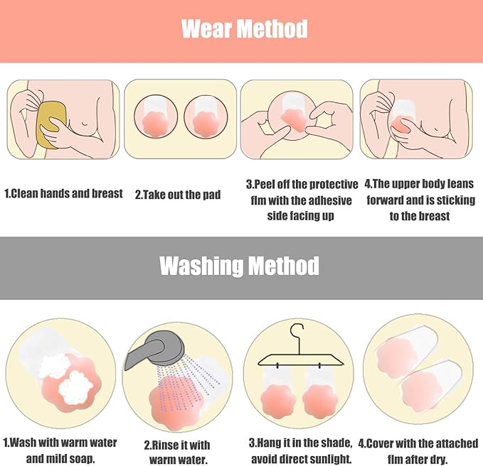 FLORENCE IISA Sticky Bra for Breast Lift Pasties Nipple Covers Invisible Silicone Adhesive Bra Petals Stick on Bra