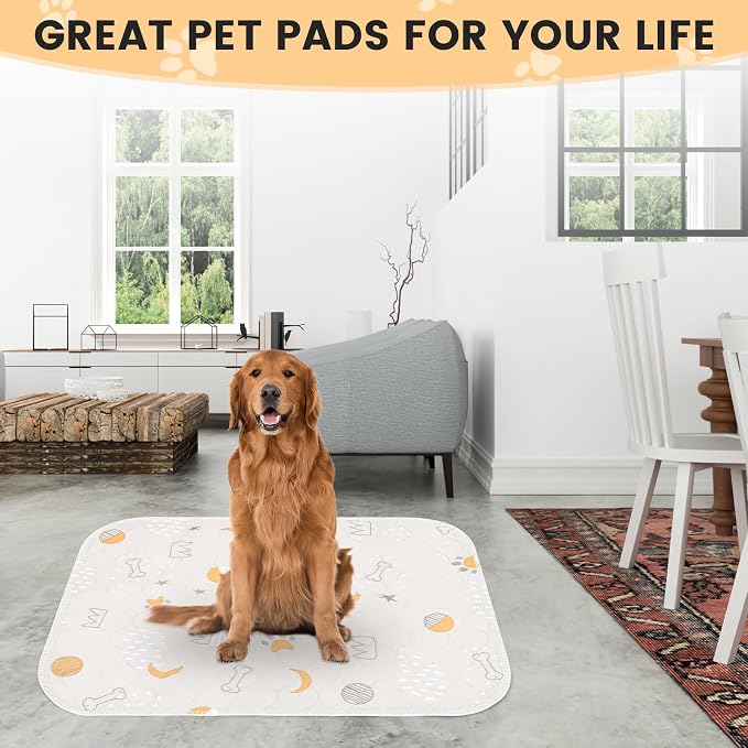 UPSKY Washable Pee Pads for Dogs 4 Pack 18” x 24” Reusable Puppy Pads Waterproof Pet Training Pads, Non-Slip Dog Mats Fast Absorbent Whelping Pads for Playpen, Potty, Crate, Bed
