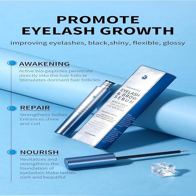 Lash Serum for Eyelash Growth – Advanced Formula with Plant Extracts & Hyaluronic Acid for Longer, Thicker & Fuller Looking Lashes – Gentle, Vegan & Cruelty-Free Eyelash Enhancing Serum