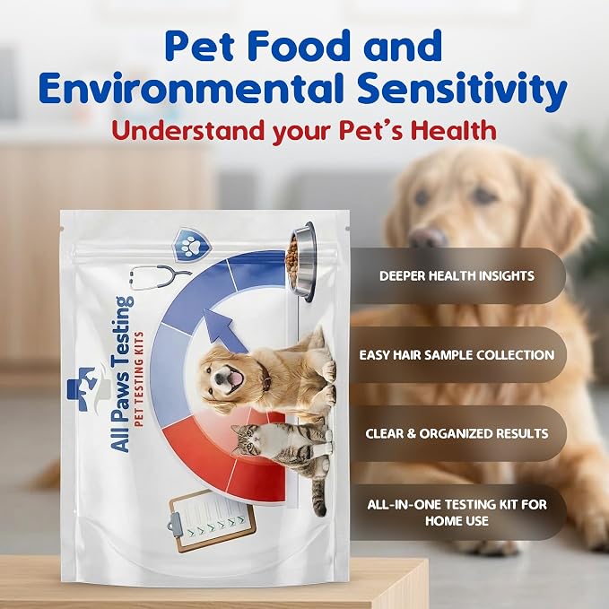 At-Home Sensitivity Test for Dogs and Cats — Screens 400+ Food, Environmental, and Additive Triggers | Hair-Based Lab Analysis | Digital Results in 3 to 5 Business Days