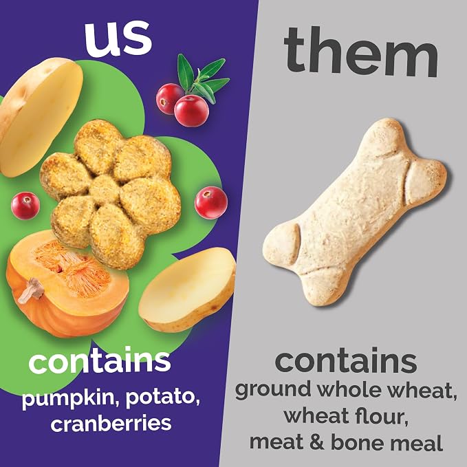 Fruitables Baked Dog Treats, Low Calorie Treats, Pumpkin & Cranberry, 7oz | Healthy Dog Treats, Training Treats, Crunchy Dog Biscuits, Limited Ingredient Recipe, Healthy Puppy Snacks, Made in USA