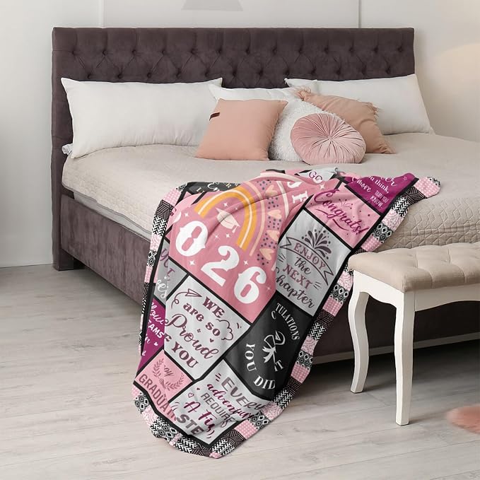 Graduation Gifts 2026 Blanket 60"x50", Class of 2026 High School College Masters Degree Graduation Gifts for Her Women, Graduation Gift Ideas