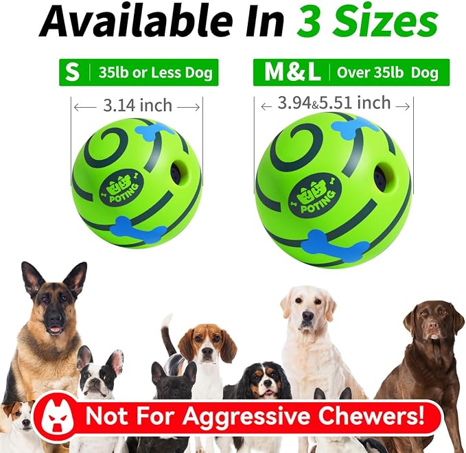 Giggle Ball for Dogs 2 Pack,Interactive Dog Toys,Funny Giggle Sound Toy Ball,Rolling Squeaky Toy for Large Medium Small Dogs,Fun Giggle Sounds Attract Attention When Rolled or Shaken-3.14 inch