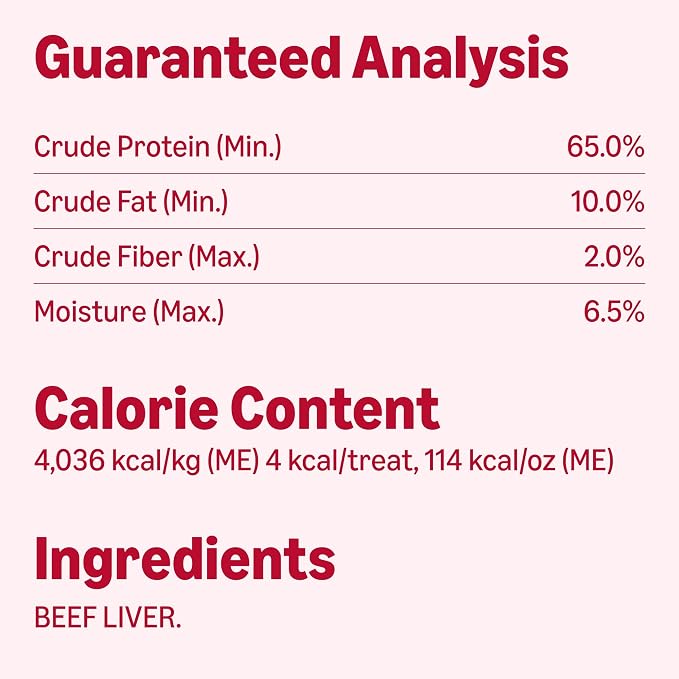 Amazon Basics Freeze-Dried Raw Single Ingredient Dog Treats (Previously Wag), Beef Liver, High Protein, Grain-Free, 3.3 Ounce, Packaging May Vary (Pack of 2)