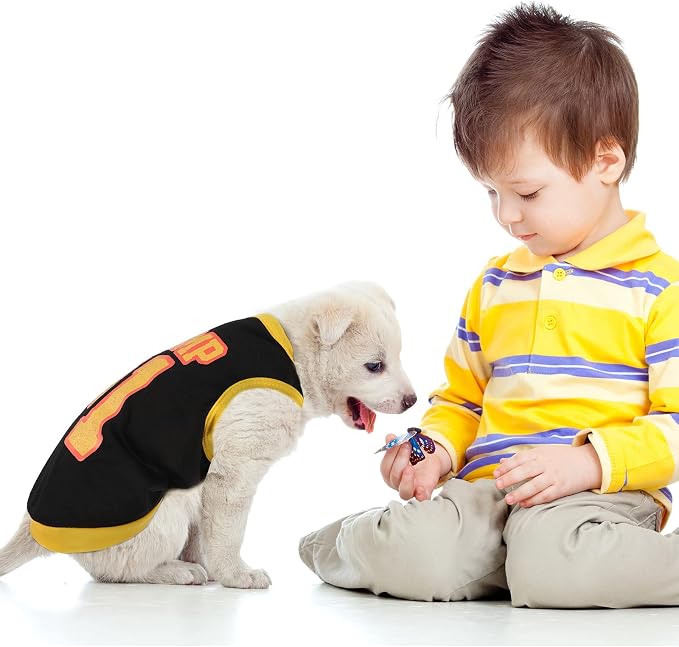8 Pieces Dog Shirts Pet Printed Clothes with Funny Letters Summer Pet T Shirts Cool Puppy Breathable Dog Outfit Soft Sweatshirt Cats(Cute Pattern,Large)