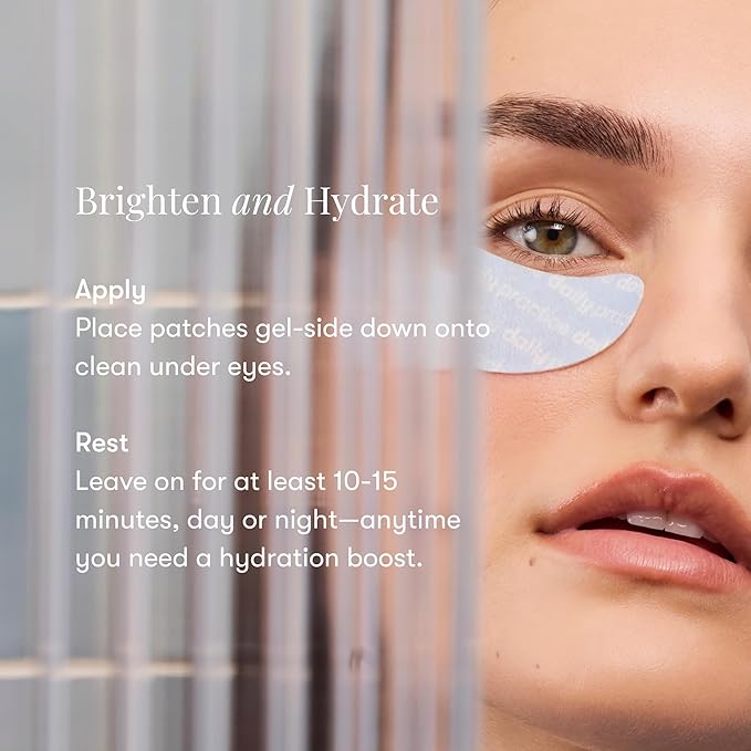 Daily Practice by Dr. B Brighten & Hydrate Under Eye Patches - Cooling Hydrogel Eye Masks for Dark Circles, Puffiness & Tired Eyes - Ophthalmologist-Created, Dermatologist-Tested (1 Pack)