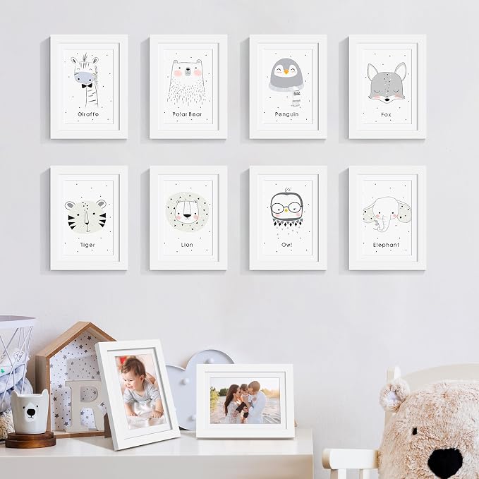 upsimples 5x7 Picture Frame Set of 10, Display Pictures 4x6 with Mat or 5x7 Without, Multi Photo Frames Collage for Wall or Tabletop Display, White | Fit 4x6 and 5 x 7 Photos, Wall or Tabletop Display, For Gallery Hallway Living Room, For Christmas Mot...