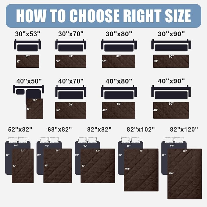 Smiry Waterproof Reversible Pet Couch Covers for Dogs | Pet Friendly, Soft Fabric, Washable Sofa Furniture Protector for Dogs Cat Kids, Checkered (68"x82", Chocolate/Chocolate)