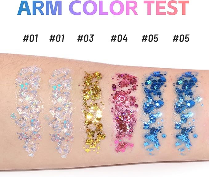 2 Pcs Silver Body Glitter Stick, Mermaid Glitter Gel Long Lasting Shimmer Hair Eyeshadow Face Body Glitter Concerts Music Festivals Halloween Party Looks Sparkle Makeup for Women and Kids (Pink/Blue)