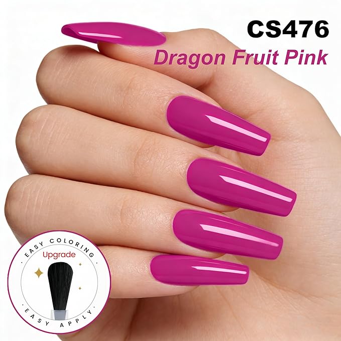 YTD Likomey Gel Nail Polish,15ml Fuchsia/Dragon Fruit Pink UV Nails Gel,Fall Winter Salon Home DIY Nail Art Manicure Pedicure Color Varnish,CS476