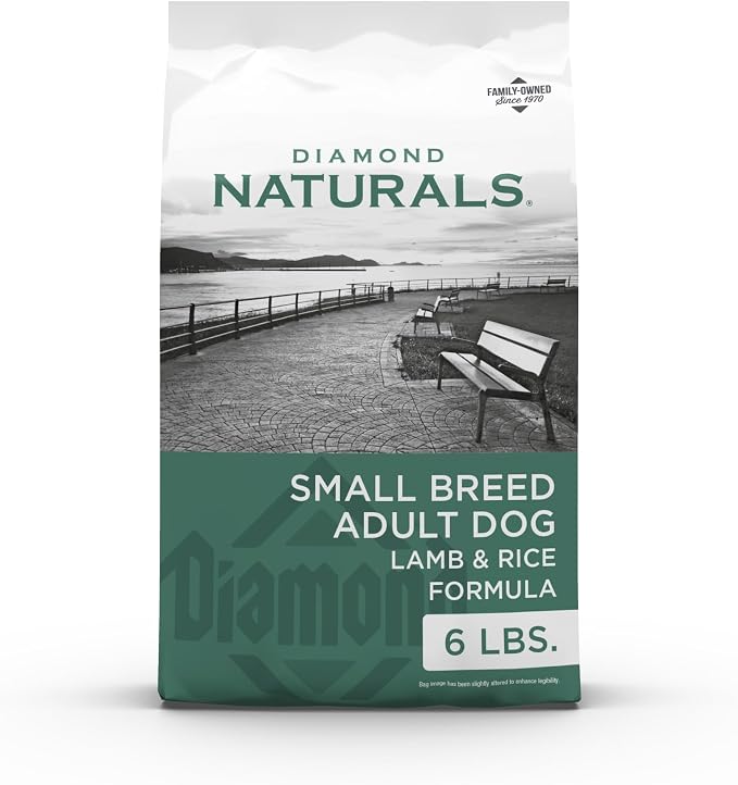 Diamond Naturals Small Breed Adult Dry Dog Food, Lamb & Rice, 6lb | Balanced Nutrients for Small Breed Dogs | Omega Fatty Acids for Skin & Coat Health | Probiotics for Digestive Support