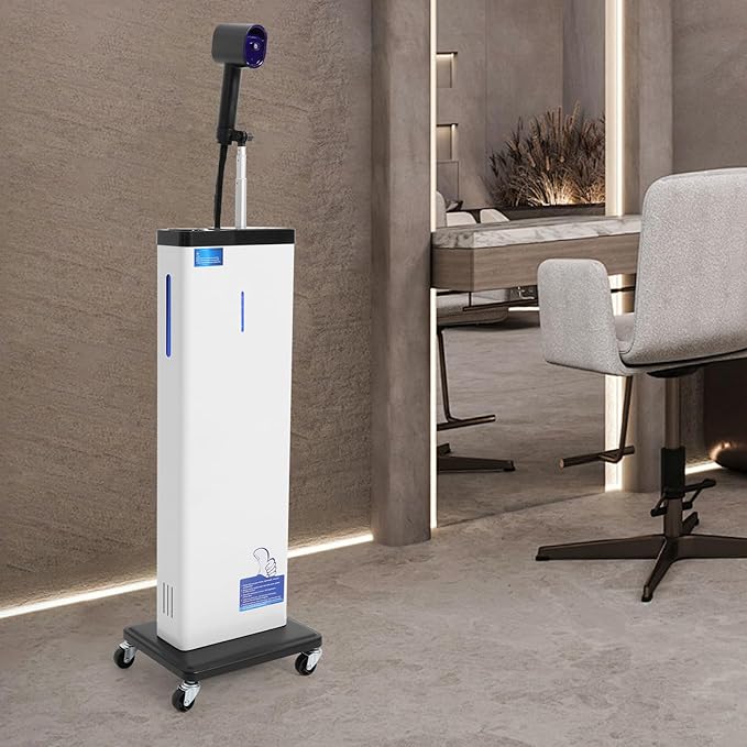 Multifunctional Hair Salon Nano Hair Steamer, 3-in-1 Professional Nanoscale Spray for Hair Care Hair Repair, 1300W Vertical Hairs Salon Nano Steamer with Bottom Wheels and Smart Touch Control