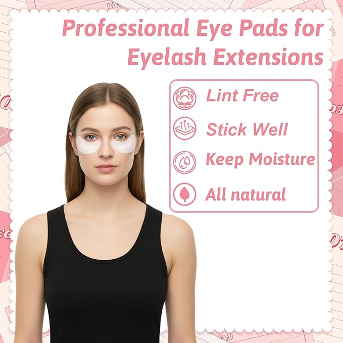 50 Pairs Eye Patch Eyelash Extension Lint Free Hydrogel Eye Patches Under Eyes Gel Pads for Eyelash Extension Supplies