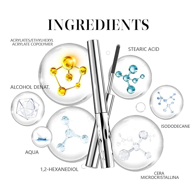 Zkyo Iron Wand Mascara, Waterproof Metal Mascara Wand,Liquid Lash Extensions Effect, Waterproof & Long-Lasting, No Flaking, No Clumping, 3D Curling Eyelash(Black)（1PC)