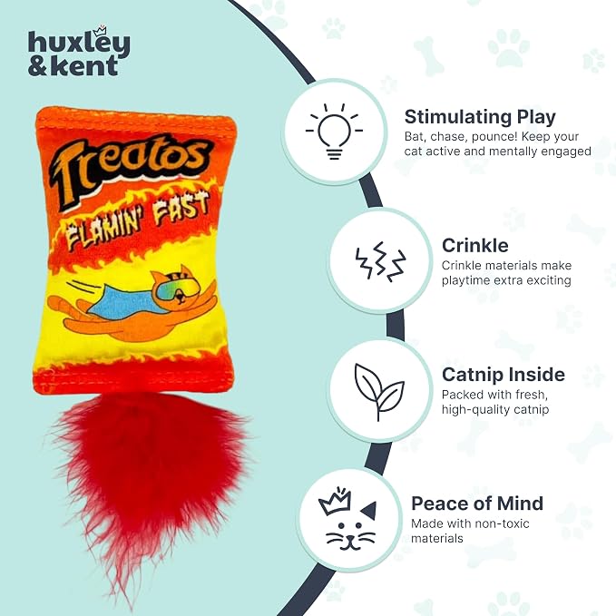 Huxley & Kent Plush Crinkle Catnip Cat Toy, Treatos Snacks