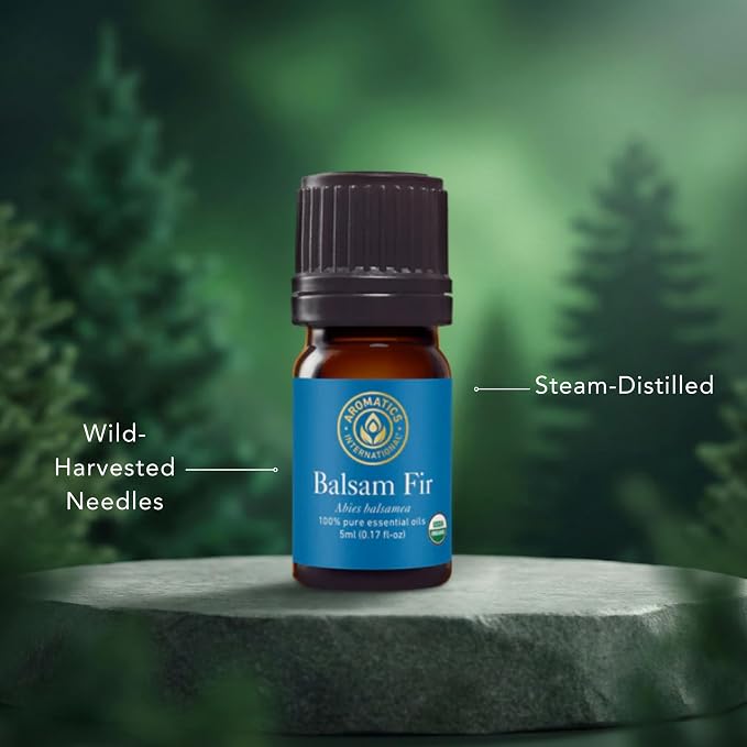 Aromatics International Premium Organic Balsam Fir Essential Oil 5ml | 100% Pure Essential Oil for Diffusion, Aromatherapy & Wellness Use
