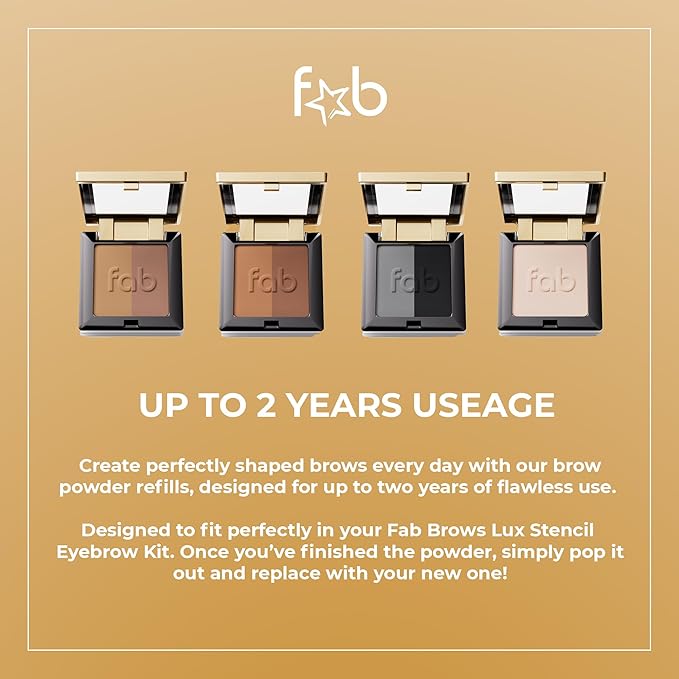 Lux Eyebrow Kit Refill Powder - Soft and Natural Eyebrow Definition for Brows Highlighter On-The-Go
