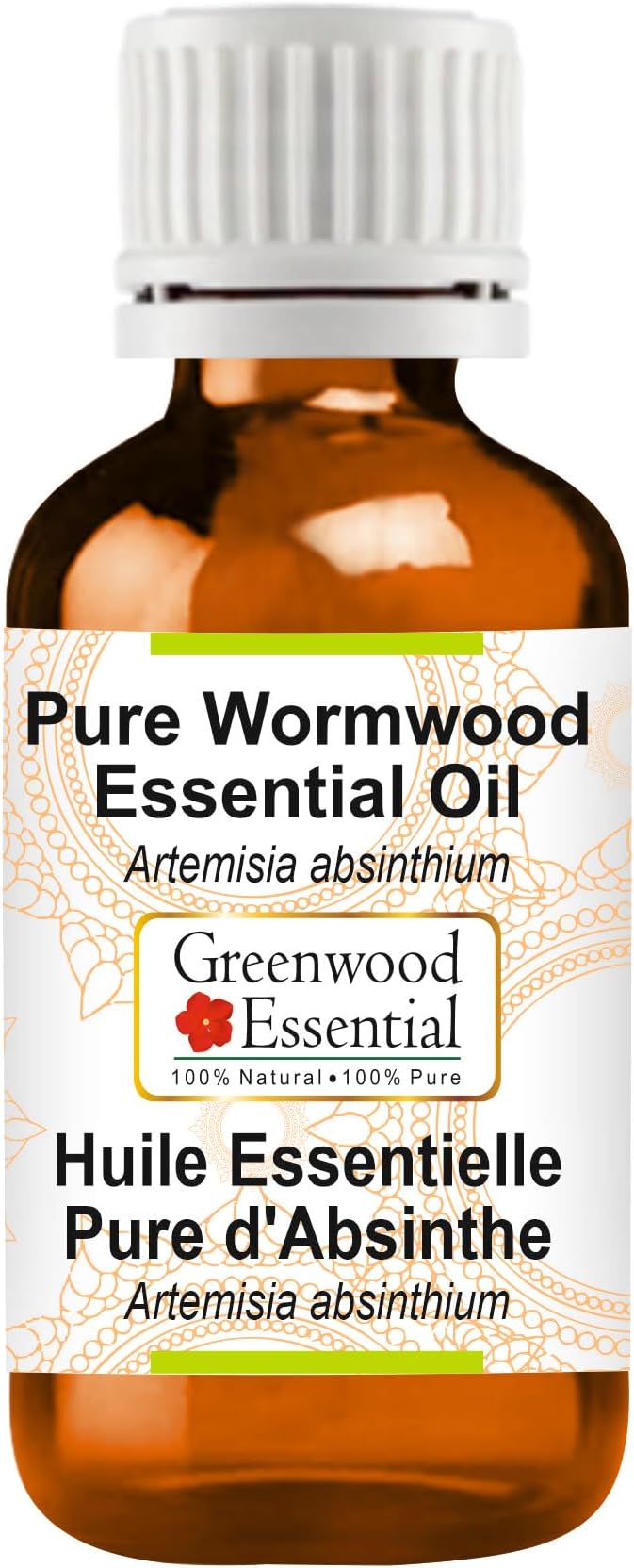 Greenwood Essential Wormwood Essential Oil (Artemisia Absinthium) Pure | Non-Sticky | Non-Greasy | Lightweight | Men & Women | All Skin Types | Steam Distilled 10ml (0.33 oz)