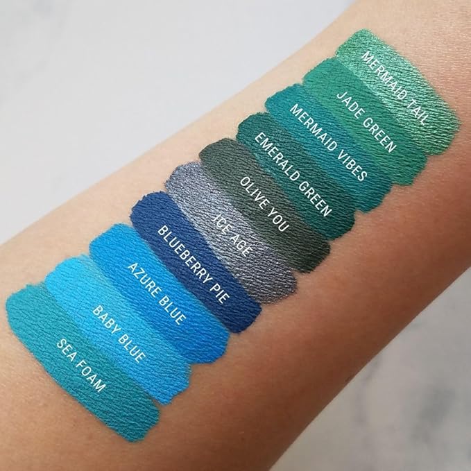 Aromi Green Metallic Liquid Lipstick | Turquoise Teal-Green Lip Color with Shimmery Finish, Vegan, Cruelty-free, Long-lasting, Smudge Proof, Handmade (Mermaid Tail)