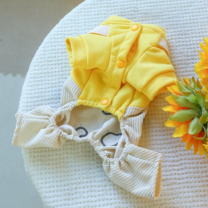 Dog Stylish Overalls Comfortable Puppy One Piece Outfits Summer Bib Overalls for Small Dogs Cute Pet Jumpsuit Onesie Chihuahua Yorkies Birthday Holiday Clothes Costume