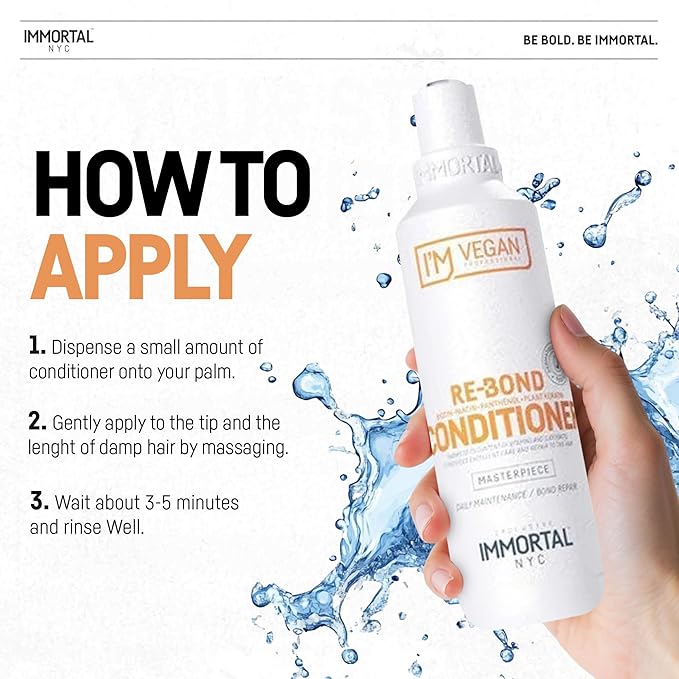 Immortal NYC RE-BOND Conditioner – Vegan, Hydrating & Repairing Conditioner with Biotin, Panthenol & Plant Keratin for Soft, Shiny, and Healthy Hair – (250 mL)