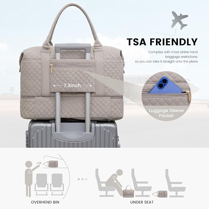 LOVEVOOK Travel Duffle Bag,Weekender Bags for Women with Shoe Compartment，Carry on Overnight Bag with Toiletry Bag,Gym Duffel Bag with Wet Pocket, Hospital Bags for Labor and Delivery