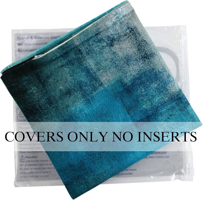 Throw Pillow Covers for Couch, 24x24 Inch, 2 Pack, Turquoise | Decorative Throw Pillow Covers Cushion Covers for Couch Bedroom Sofa Living Room