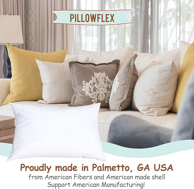 Pillowflex Synthetic Down Pillow Insert 12x28 in - Karate Chop Pillow | Large Rectangle Sham Form, Plush Polyester Cotton Blend, Cloud-Like Comfort, Clump-Resistant Fill, Smooth Elegant Finish