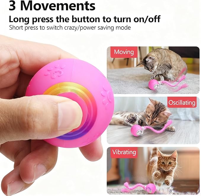 Speed 2.0 Tail Interactive Cat Toys, Rechargeable Ball for Indoor Cats