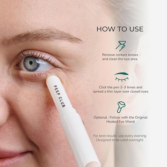Peep Club Anti-Aging LidStick – Optometrist Formulated Overnight Eye Balm For Fine Lines, Hydrating, Soothing, Perfect for Sensitive Eyes, Oat Ceramides, Primrose & Manuka Oil, Vit C, Travel-Friendly