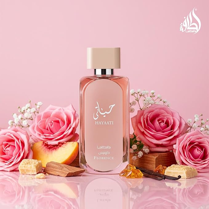 Lattafa Hayaati Florence for Women Eau de Parfum Spray, 3.4 Ounce