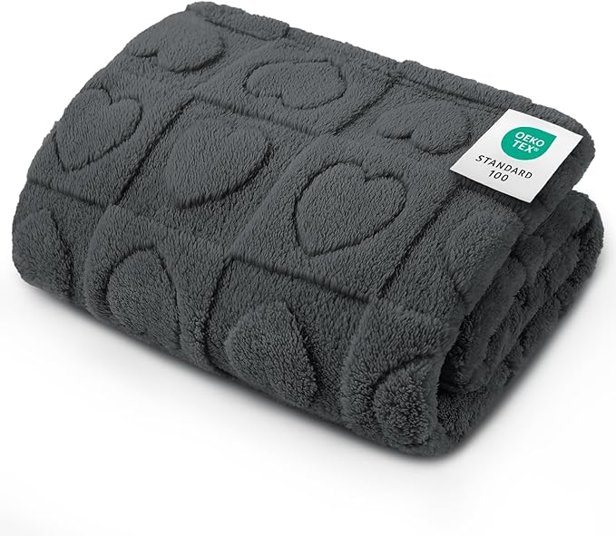 Luciphia Small Dog Blanket Washable Pet Bed Cover Soft Fluffy Puppy Blanket with Premium Fleece 300GSM Cozy Calming Cat Blankets for Indoor Cats Grey 41x31 inch | Pink Blanket Washable for Medium/Large Dogs, Cute Cover on Bed Couch Crate Car, Puppy Ess...
