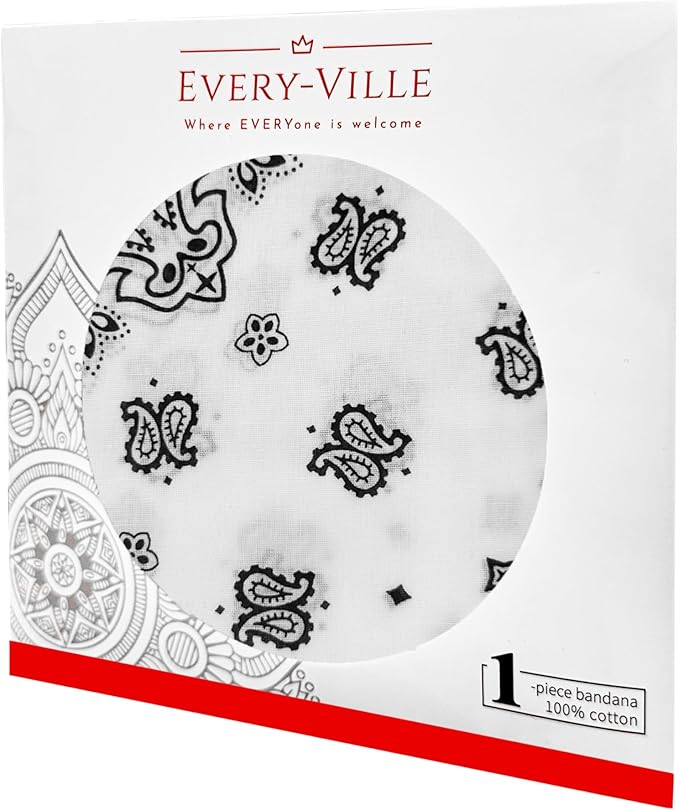 Gift Packaging Bandana for Men Women - 100% Cotton, Paisley, 22x22 In, 1 Pack - Large Bandanna Handkerchief Cowboy Hanky