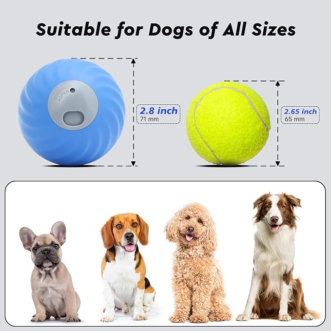 Interactive Dog Toys – Treat Dispensing Puzzle Ball, Food Dispenser Slow Feeder, Enrichment Toy to Keep Dogs Busy, Durable Dog Ball with Knitted Covers for Small Medium Dogs （Blue）
