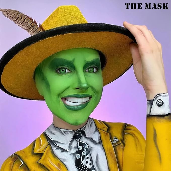 Go Ho Amazon Green Face Paint Stick,Water Based Washable Face Paint Makeup Stick,Non-toxic Full-coverage Cream Body Paint for Halloween Costumes Cosplay SFX Hulk Gamora Makeup