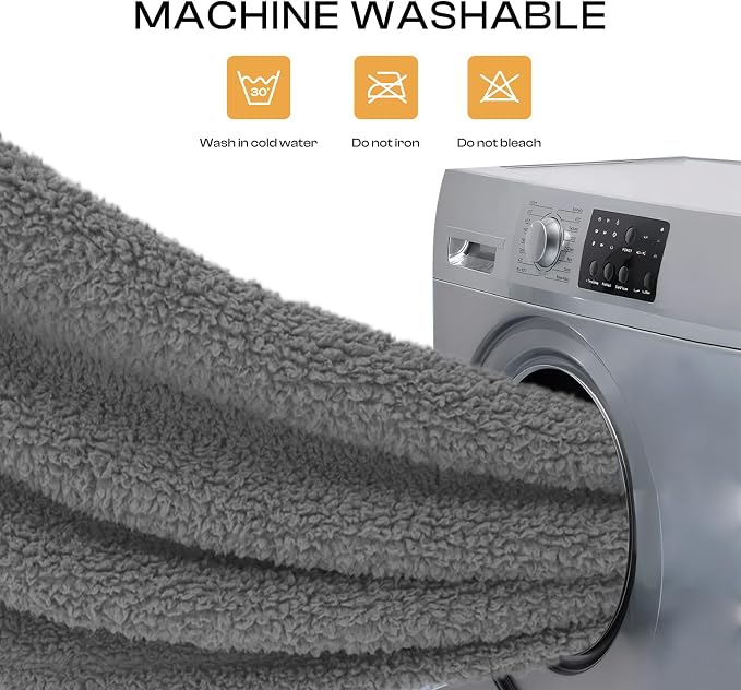 Luciphia Ultra Soft Sherpa Fleece Dog Puppy Cat Blanket for Small Pets | Calming Plush Throw for Crate, Couch, Car, Bed. Machine Washable. Puppy Essential, Cat Stuff,Grey,57"x40"