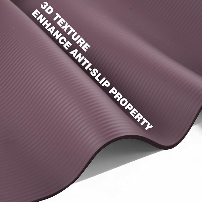 KEEP Extra Thick NBR Yoga Mat for Women & Men, 10mm Thick, 72”x24” Large Exercise Mat with Non-Slip Workout Mat for Yoga, Pilates, Stretching, Meditation – Wide & Cushioned Fitness Mat