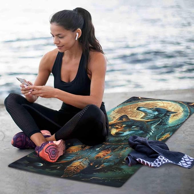 Skull Yoga Mat for Women Men 71" x 26" Non Slip Exercise & Fitness Mat 1mm Thick Workout Mat for Yoga, Pilates, Come with Storage Bag