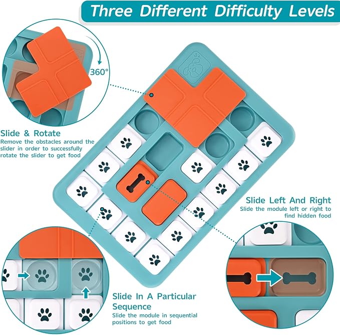 FOXMM Dog Puzzle Toys - Interactive IQ Training & Mental Stimulating Toys | for Large, Medium & Small Dogs
