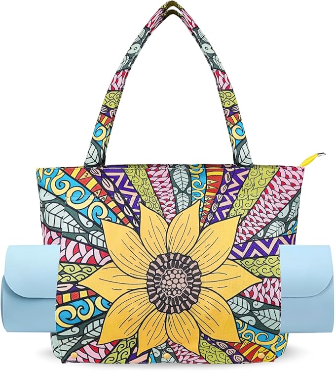 Yoga Mat Bag Yoga Bags and Carriers Fits All Your Stuff Yoga Tote Bag with Zipper Pocket Yoga Mat Carrier Pilates Bag Take in Out Mat Easily