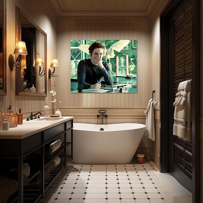 Funny Bathroom Canvas Wall Art, Toilet Paper Humor Poster, 20x24 Inch | Hilarious bathroom comedy decor and modern toilet artwork, gag gift for home, guest bath or office, Humor Style-04