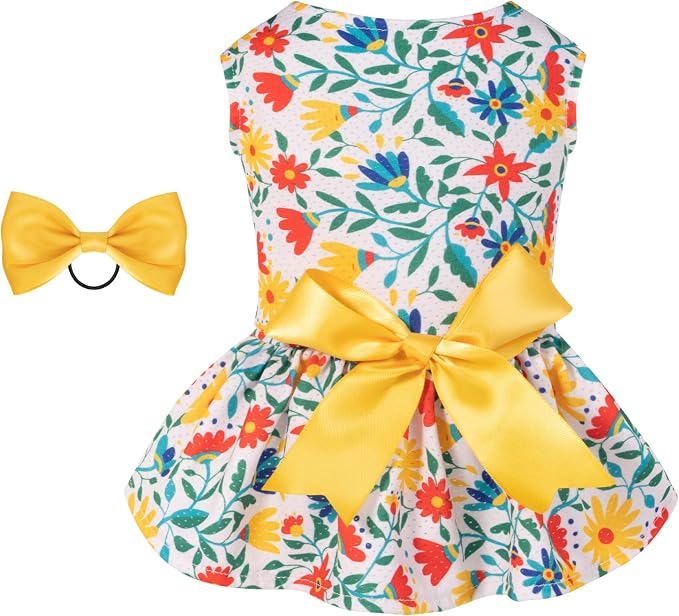 CuteBone Dog Mesh Dress Puppy Sundress Pet Outfit Summer Fashion for Small Dogs Girl Cat Clothes
