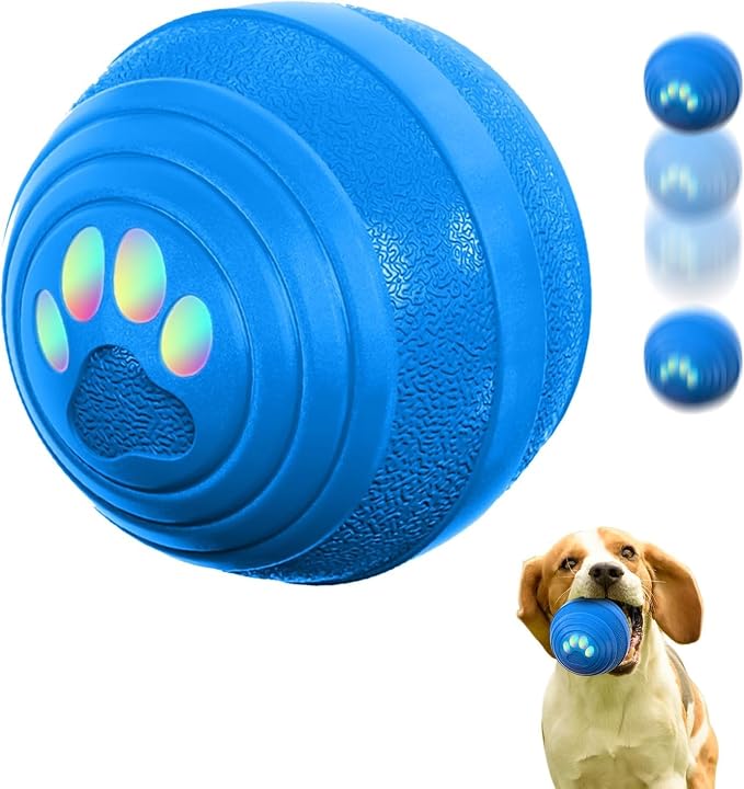 Interactive Dog Toys - Auto Bouncing & Rolling, Chew-Resistant E-TPU Material, 3 Interactive Modes, IPX7 Waterproof, Remote Control, USB Rechargeable, Puppy Toy，Small and Medium-Sized Dogs