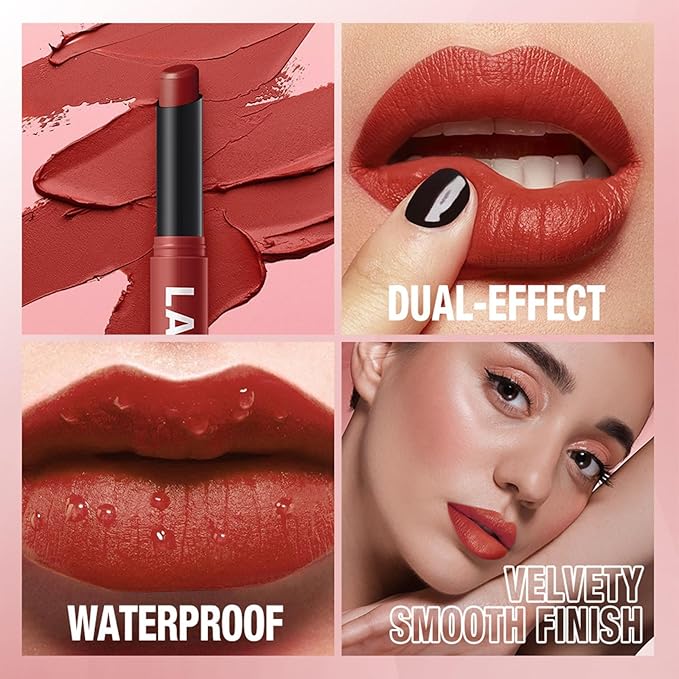 Matte Lipstick for Women Lipstick Matte Set with Retractable and Long-Lasting Pigmented Lip Sticks for Smoothly Lip Makeup (6 Pcs Dark Color Series)