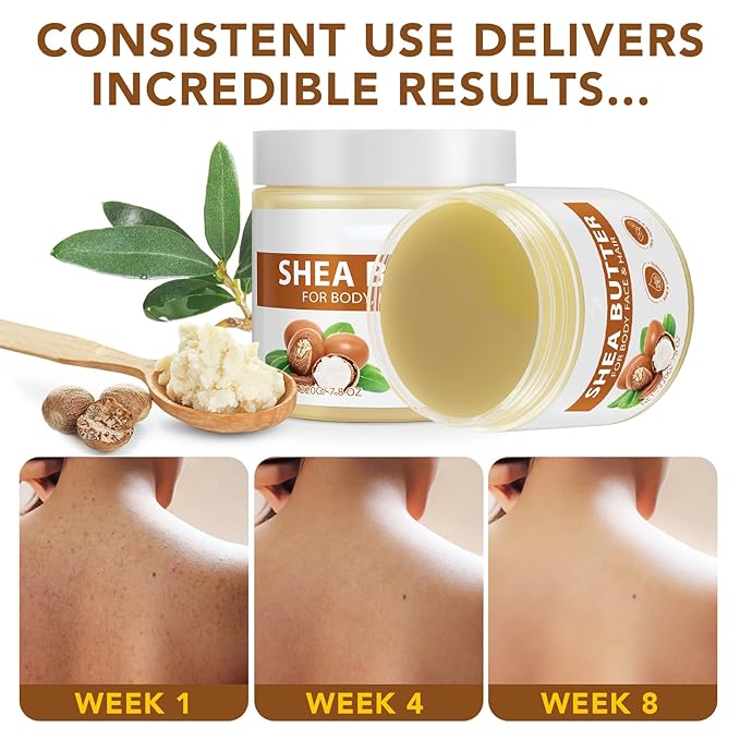 Shea Butter Raw, 2 Pack Shea Butter for Face & Body with Vitamin A,and F, Hand Cream, Long-Lasting Hydration & Deeply Moisturizing for Dry, Cracked Skin, SkinCare, Keeps Skin Healthy