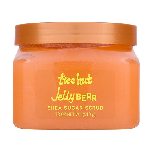 Tree Hut Jelly Bear Shea Sugar Scrub, Exfoliating, Hydrating & Moisturizing Body Scrub with Shea Butter & Nourishing Essential Oils, Smooth & Soften Skin, 18 oz