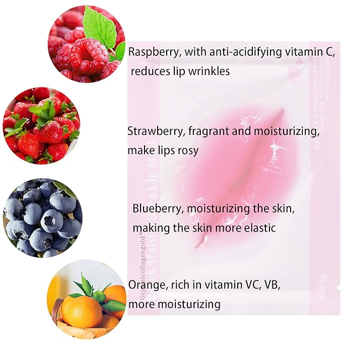 MEICOLY 30 Pads Lip and Eye Mask Sheet,Moisturizing Under Eye Mask Gel Crystal Collagen Anti-Aging Eye Patches Dark Circle Remover with Box,Pink