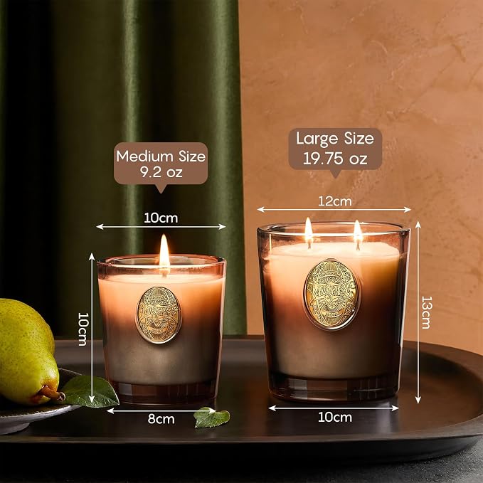 M&SENSE Natural Soy Candle | Mahogany Sandalwood & Black Brown | 9.2 oz, 50H Burn Time | Luxury Scented Candle for Relaxation, Gifting, Home Décor | Ideal for Bedroom, Office, Party Ambiance